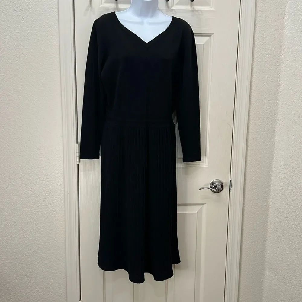 Goldworm Black Dress 100% Virgin Wool Vintage 60s/70s Sz 16 Vintage Sportswear